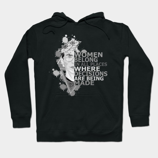 Women belong in all places Hoodie by Creation Cartoon